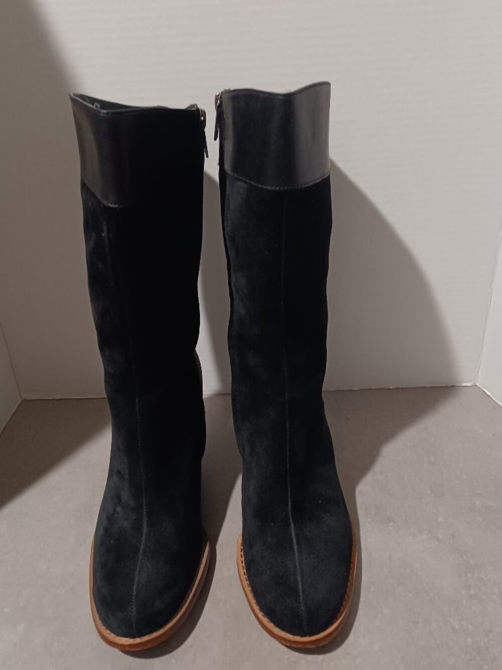 UGG Black Suede and Leather Boots Size 8.5